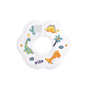 Dino Printed Baby Bib Apple Shaped Anti Drool 0-12 Months Nursery Supplies - Product Image 1
