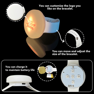 Pulsera de pulsera LED de silicona cómoda con baterías CR2032 de control remoto para uso de adultos en eventos deportivos, conciertos, bodas - Product Image 6