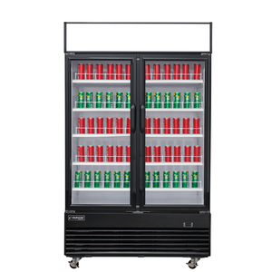 Réfrigérateur professionnel à Double porte <span class=keywords><strong>en</strong></span> verre, réfrigérateur vertical pour boissons - Product Image 2