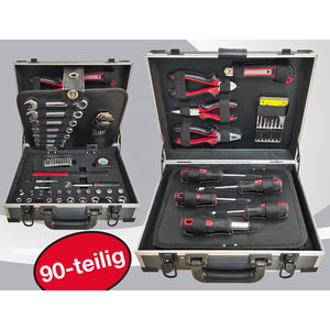 Mehanic-caja de herramientas de mano, alicates de destornillador eléctrico en caja de aluminio portátil, 90 Uds. - Product Image 4