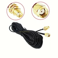 Câble d'extension d'antenne WiFi avec connecteur SMA mâle inversé vers prise SMA femelle inversée, assemblage coaxial RG174, fourni par l'usine