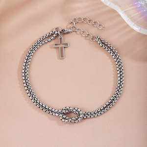 Nueva moda Jesús Acero inoxidable 18K oro plata Color pulseras para Mujeres Hombres joyería religiosa Cruz <span class=keywords><strong>pulsera</strong></span> - Product Image 2