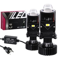 Phares LED de projecteur super lumineux avec lentille, 17 ans d'expérience usine, ampoules LED H4 H7 Y3 Y4 Mini, lentille de projecteur LED H4 Mini