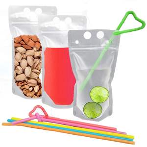 Stand-up içecek çantası koku geçirmez fermuar tek kullanımlık PET + PE maden suyu çay suyu torba buzlu kendinden ayakta ve kendinden sızdırmazlık - Product Image 1