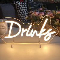Lampe de table néon LED avec numéro de table pour boissons, veilleuse, décoration de table de mariage, enseigne néon LED avec lettres pour mariage