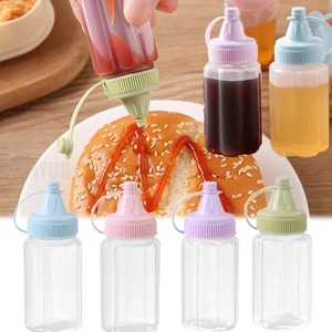 Lot de 4 mini-bouteilles à sauce, distributeurs de condiments, flacons de ketchup, contenants à sauce moutarde et vinaigrette, accessoires de cuisine pour bento - Product Image 1