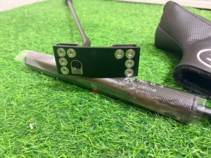 Putter de <span class=keywords><strong>golf</strong></span> à lame étroite, angle de lie ajustable, en acier inoxydable 303, usiné CNC, finition PVD noire, tige à talon, zéro couple, droit, caoutchouc - Product Image 5