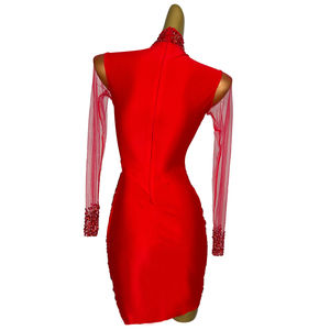 优雅透视水钻生日婚礼鸡尾酒紧身连衣裙女装晚宴舞会礼服女士派对俱乐部礼服 - Product Image 2