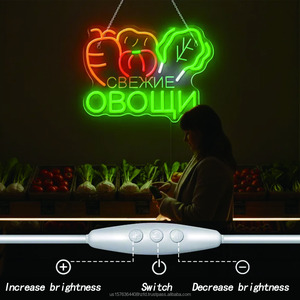 Indoor LED neon <b>sign</b> Russian vegetable market shop <b>sign</b> fresh food display board luminous letters display board customization 5V - Product Image 1