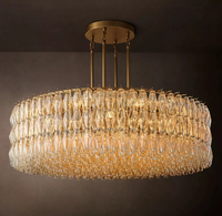 Lustre rond moderne de luxe personnalisé pour la restauration de projets, luminaire d'intérieur pour villa, décoration en verre fumé, suspension lumineuse