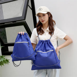 Mochila de Gimnasio con Logotipo Personalizado del Proveedor, Bolsa de Poliéster Resistente al Agua con Cordón, Estilo Plegable y Patrón de Letras - Product Image 5