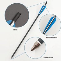Flèches en carbone 3K de 14,5 à 20 pouces pour tir à l'arc, ID 7,6 mm, OD 8,8 mm, avec ailerons de 3,5/4 pouces pour la chasse en plein air, accessoires de tir