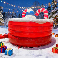 Château gonflable de canne de bonbon de videur de Noël intérieur extérieur amusant jeu rebond maison trampoline pour enfants 4m x 4m