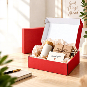 Factory Direct Logo Printing <b>Red</b> Matt Lamination Reusable Luxury Custom Foldable Corrugated Mailer <b>Box</b> for Wedding Packaging - Product Image 3