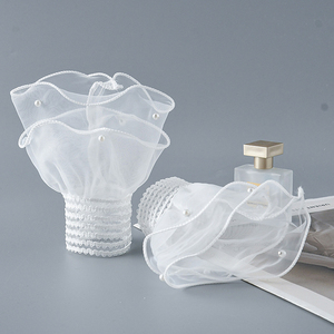 1 cặp huni UV LED bảo vệ ảnh găng tay chăm sóc móng tay vải tuyn làm móng đạo cụ chụp ảnh xếp li phụ kiện thời trang móng tay màu đen - Product Image 1