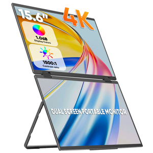 จอภาพ SIBOLAN ขนาด 15.6 นิ้ว 4K แบบสามจอ แผง IPS รองรับ Type-C ไฟ LED Backlit 60Hz ตอบสนอง 30ms อัตราส่วนภาพ <span class=keywords><strong>16</strong></span>:9 ลำโพงในตัว เหมาะสำหรับใช้งานธุรกิจ - Product Image 1