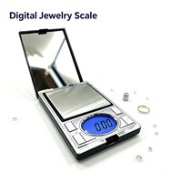 Mini Báscula Digital de Bolsillo, Balanza Electrónica Portátil de 200g/500g con Precisión de 0.01g para Pesar Oro, Joyas y Diamantes