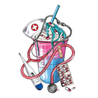 Autocollants DTF personnalisés pour infirmières, transferts thermiques pour t-shirts, vêtements, autocollants à repasser pour vêtements, étiquettes pour vêtements