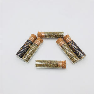 זכוכית עגול שטוח תחתון מבחנה עם קורק אלומיניום בורג מכסה עבור סוכריות - Product Image 4