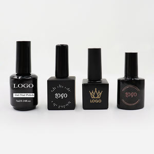 Flacon en verre vide pour vernis à ongles, noir mat ou brillant, avec logo personnalisé, 10 ml ou 15 ml, pour cosmétiques - Product Image 1