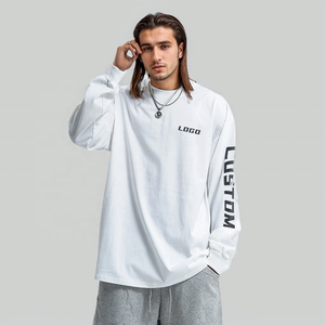 Épaule tombante Streetwear Fabricant Logo Haute Qualité Poids Lourd 100% Coton Hommes Sweatshirt Personnalisé à Manches Longues T Shirt - Product Image 2