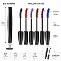 Mascara coloré waterproof longue tenue, mascara coloré pour cils, maquillage multi-tons pour cils, logo personnalisé, fabricant de cosmétiques OEM ODM