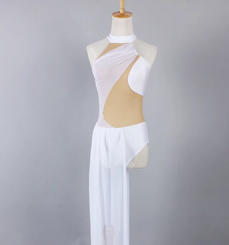 Traje de dança lyrical elegante, vestido, roupa de patinação, trajes de desempenho