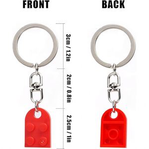 Meilleures ventes - Ensemble de porte-clés en forme de cœur pour couple, compatible avec les briques Lego, porte-clés en forme de cœur assorti pour les meilleurs amis, cadeau pour lui et pour elle, RTS - Product Image 2