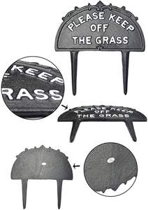 Vintage Classic Cast Iron Please <strong>Keep</strong> <strong>Off</strong> <strong>the</strong> <strong>Grass</strong> Garden <strong>Sign</strong> Warning <strong>Sign</strong> Stakes Decoration for Garden Park Lawn Yard - Product Image 5
