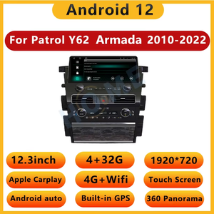 Panel de Instrumentos Digital Android 12 con CarPlay Inalámbrico y Consola Interior Decorada con Manijas y Paneles para Nissan Patrol Y62 Armada - Product Image 3