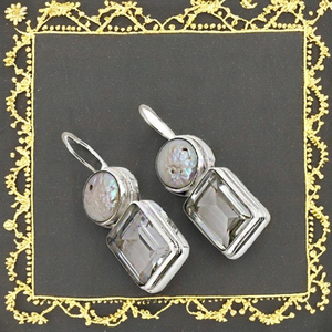 ART PALACE Pendientes de Lujo de Plata 925 Chapados en Platino con Cristales y Perlas para Mujeres y Niñas, para Aniversarios/Fiestas - Product Image 2
