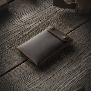 Vegetable-Tanned Crazy Horse Genuine Leather Wallet for Men Slim Minimalist Card Holder Wallet - Product Image 5
