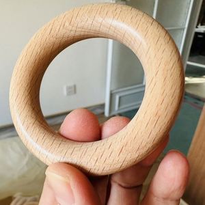 Anillos de Madera de Haya Natural, Círculos de Madera Maciza Resistentes para Manualidades y Bricolaje - Product Image 2