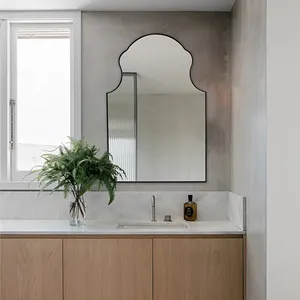 Marco de metal para decoración moderna, espejo de lavabo para habitaciones de baño