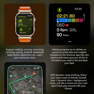 IP68 กันน้ำ AI สมาร์ทวอทช์ โทรผ่านบลูทูธ NFC ChatGPT เครื่องตรวจสุขภาพ GPS กีฬา SOS นาฬิกาปลุก ชาร์จไร้สาย สมาร์ทวอทช์ - Product Image 3
