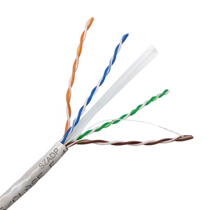 สายเคเบิลเครือข่าย UTP <span class=keywords><strong>Cat6</strong></span> สำหรับภายในอาคาร ตัวนำ CCA ขนาด 23AWG ยาว 1000 ฟุต  หุ้มฉนวน PVC มาตรฐาน ROHS สำหรับกล้องวงจรปิด OEM - Product Image 1