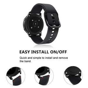 Bracelet de montre en silicone souple en caoutchouc pour <span class=keywords><strong>Samsung</strong></span> Galaxy <span class=keywords><strong>Watch</strong></span> <span class=keywords><strong>Active</strong></span> / <span class=keywords><strong>Active</strong></span> <span class=keywords><strong>2</strong></span> avec boucle colorée 20mm 22mm - Product Image 5