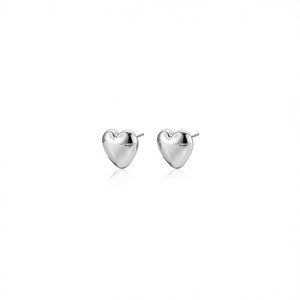 Amy Amy Heart <b>Stud</b> Earrings <b>Silver</b> Plated For Women Romantic Fashion Jewelry Gift - Product Image 1