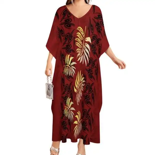 Brand New Polynesian Elei Tribal Design Custom High-end Comfort Fashion Leisure Elegant Women Dresses Women's Hera Long Dress