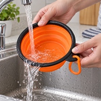 Bol pliable pour chien, bol portable pliable pour nourriture et eau pour animaux de compagnie, bol de voyage en TPR avec mousqueton en option pour chiens et chats