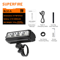 Luz Delantera Portátil para Bicicleta con Carga Tipo-C, Batería 18650, LED de Alta Luminosidad, Fácil Instalación