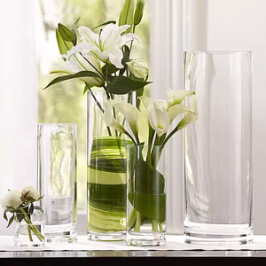 <span class=keywords><strong>Vase</strong></span> <span class=keywords><strong>en</strong></span> <span class=keywords><strong>verre</strong></span> cylindrique transparent géant LUYI, hauteurs 30, 40, 50, 60 cm, diamètres 10, 20, 25, 30 cm, pour mariage, grand modèle droit - Product Image 2