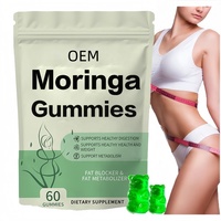 Gomitas de Extracto de Hoja de Moringa OEM, Suplemento Adelgazante, Producto Super Greens, Gomitas de Moringa y Cúrcuma Orgánicas y Naturales