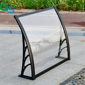 Toldo de folha de policarbonato com suporte de plástico para porta da janela da casa personalizada de alta qualidade fábrica de Guansu