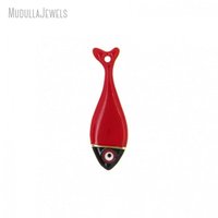 PM53009 Pendentif poisson en émail plaqué cuivre et or Accessoire de bijoux d'organisme marin nautique coloré pour la fabrication de bricolage