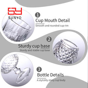 SUNYO Verres à eau potable personnalisés Flûtes à <span class=keywords><strong>champagne</strong></span> italiennes uniques en forme <span class=keywords><strong>de</strong></span> diamant Coupe à vin Ensemble <span class=keywords><strong>de</strong></span> verres à vin rouge en cristal - Product Image 3