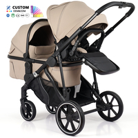 Poussette Double Luxe Légère Pliable, Conception Mode OEM&ODM pour Bébé, Landau Jumeaux et Porte-Bébés Nouveau-né