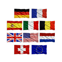Drapeaux de pays promotionnels en polyester pour l'extérieur, vente en gros dans le monde entier, 90x150cm 3x5ft, drapeau de pays personnalisé