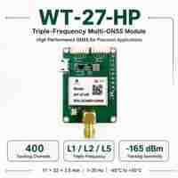 Modul GNSS Tri-Band WT-27-HP L1 L2 L5 400 Saluran dengan Dual UART I2C RTCM3.X untuk Penentuan Posisi Otomotif dan Industri