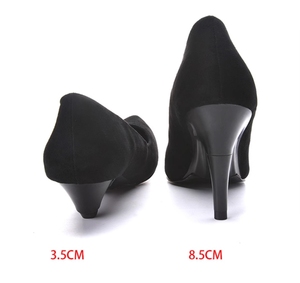 Vente en gros 2025 – Escarpins pliables pour femmes en cuir véritable, talons polyvalents fins, chaussures de mariée à bout pointu et talon haut - Product Image 2